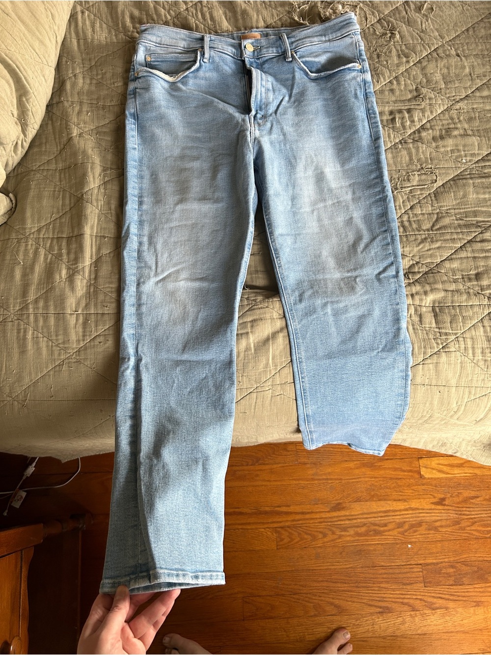 MOTHER Light Blue Mid Rise Ankle Jeans (Limited Edition)